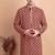 Maroon chikankari cotton embroidery men kurta