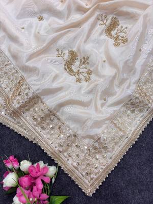 Embroidered Soft Silk Women's Saree With Blouse Set  5