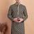 Navy blue chikankari cotton embroidery men kurta