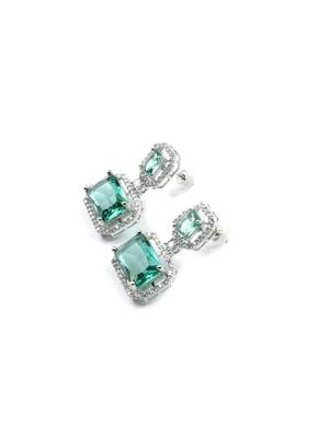 Trendy american diamond crystalgreen earrings 4