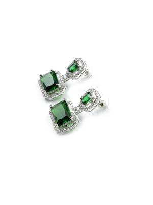 Trendy american diamond green earrings 4