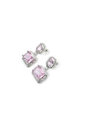 Trendy american diamond crystalpink earrings 4