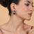 Trendy american diamond blue earrings