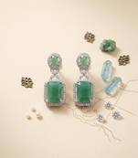 American diamond turquoise earrings for women