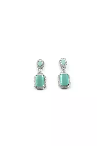 American diamond turquoise earrings for women