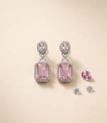 American diamond pastelpink earrings for women