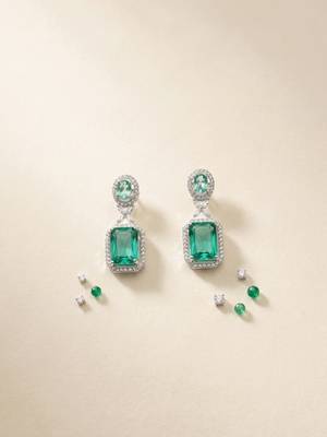 American diamond crystalgreen earrings for women 1