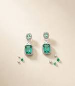 American diamond crystalgreen earrings for women