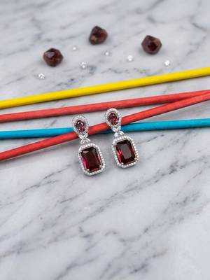 American diamond red earrings for women 1