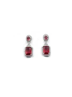 American diamond red earrings for women 3