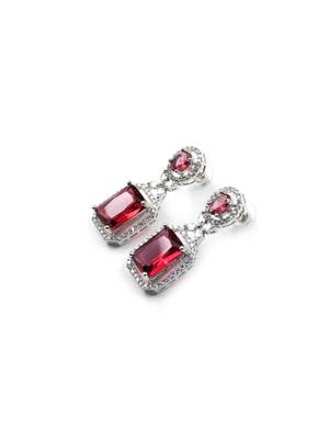 American diamond red earrings for women 4