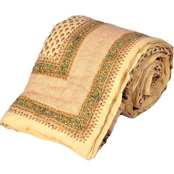 Sanganeri Print Pure Cotton Single Bed Razai 1
