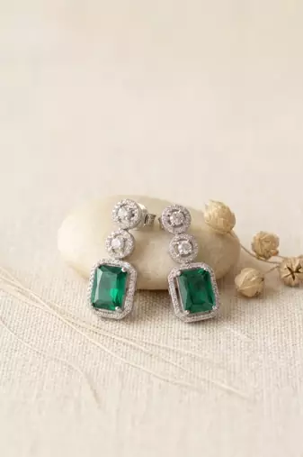 Classic crystalgreen ad earrings