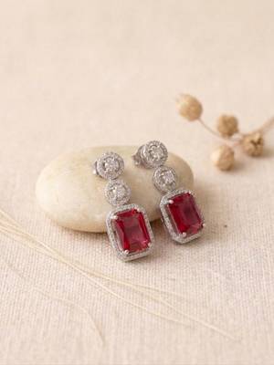 Classic red ad earrings 1
