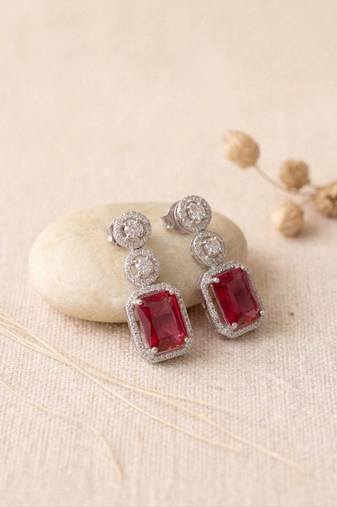Classic red ad earrings