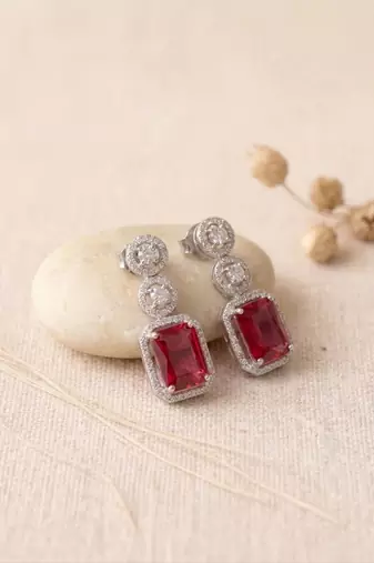 Classic red ad earrings