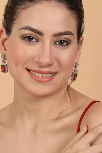 Classic red ad earrings
