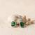 Classic green ad earrings
