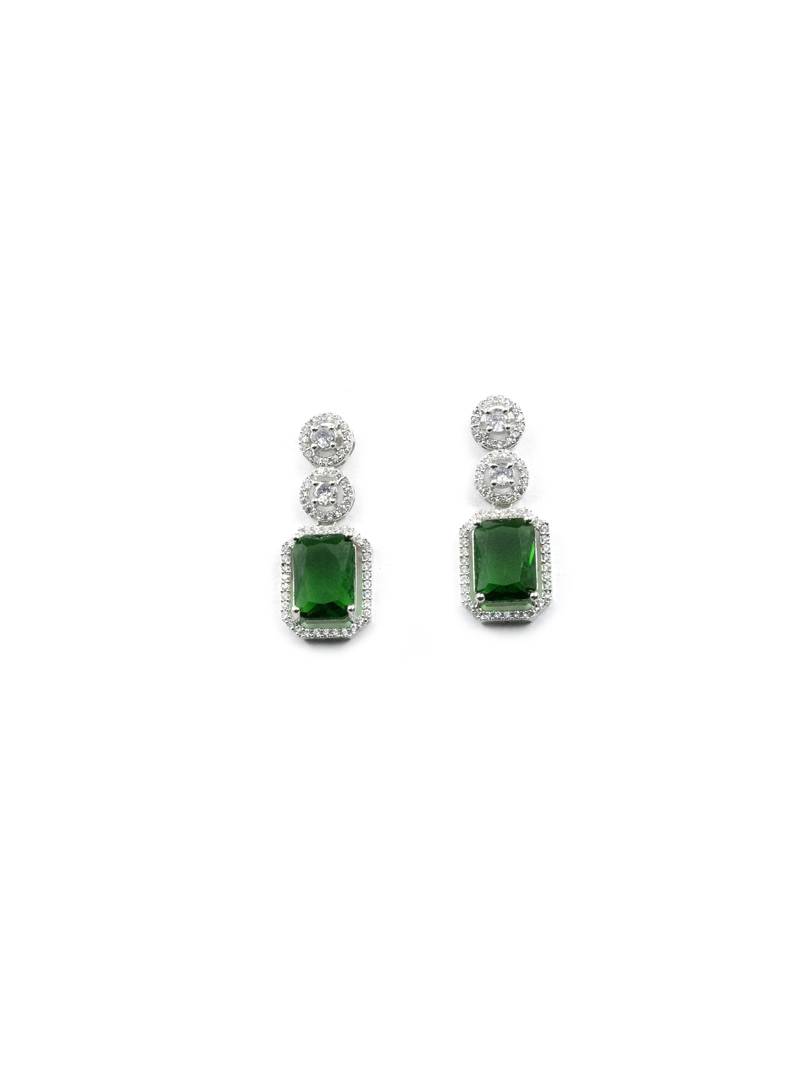Classic green ad earrings