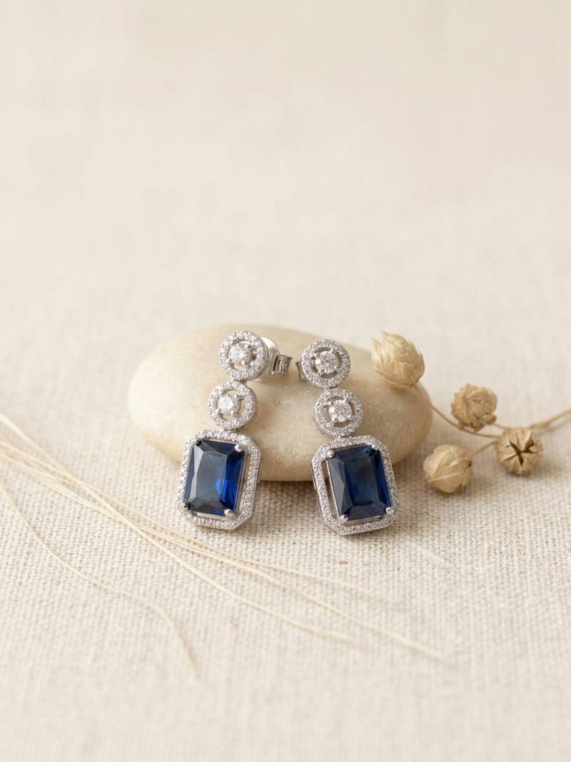 Classic blue ad earrings
