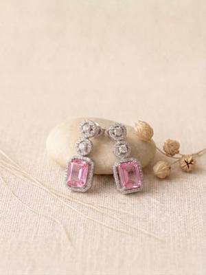 Classic crystalpink ad earrings 1