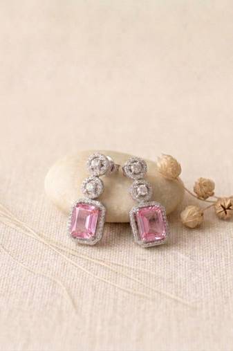 Classic crystalpink ad earrings