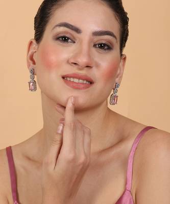 Classic crystalpink ad earrings 2