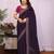 Purple vichitra silk embroidery work saree with contrast blouse piece