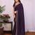 Purple vichitra silk embroidery work saree with contrast blouse piece