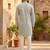 Men's stylish georgette sequins embroidery kurta 