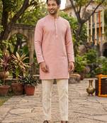 Men's stylish georgette sequins embroidery kurta 