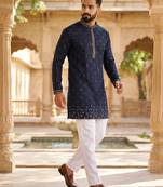 Men's stylish georgette sequins embroidery kurta 