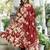 Maroon Premium Cotton Discharge Print Anarkali Suit Set with Adda Handwork