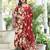 Maroon Premium Cotton Discharge Print Anarkali Suit Set with Adda Handwork