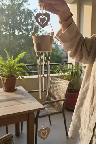 Hanging Wind Chime for Positive Energy for Home and Balcony Decor with Melody Sound (5 Pipes) (20 Inches Approx)