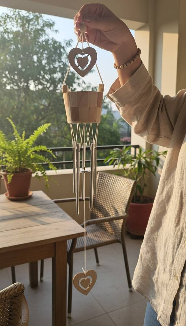 Hanging Wind Chime for Positive Energy for Home and Balcony Decor with Melody Sound (5 Pipes) (20 Inches Approx)