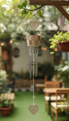 Hanging Wind Chime for Positive Energy for Home and Balcony Decor with Melody Sound (5 Pipes) (20 Inches Approx) 2