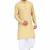 Yellow rayon kurta with white cotton dhoti style salwar