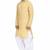 Yellow rayon kurta with white cotton dhoti style salwar
