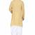 Yellow rayon kurta with white cotton dhoti style salwar