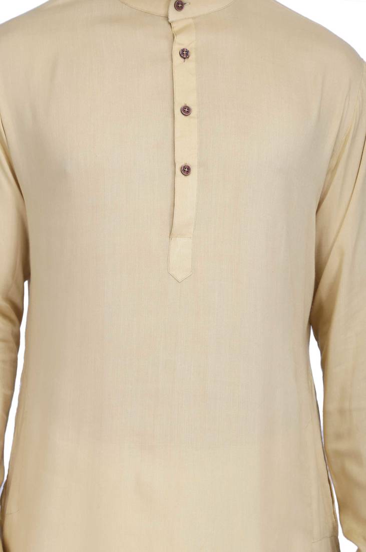 Yellow rayon kurta with white cotton dhoti style salwar