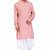 Dusty pink rayon kurta paired with white cotton dhoti style salwar