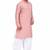 Dusty pink rayon kurta paired with white cotton dhoti style salwar