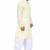 Light yellow rayon kurta paired with white cotton dhoti style salwar