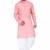 Pink rayon kurta with white cotton dhoti style salwar