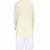 Light yellow rayon kurta paired with white cotton dhoti style salwar