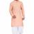 Peach rayon kurta paired with white cotton dhoti style salwar