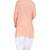 Peach rayon kurta paired with white cotton dhoti style salwar