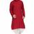 Maroon rayon kurta paired with white cotton dhoti style salwar
