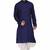 Blue rayon kurta paired with white cotton dhoti style salwar